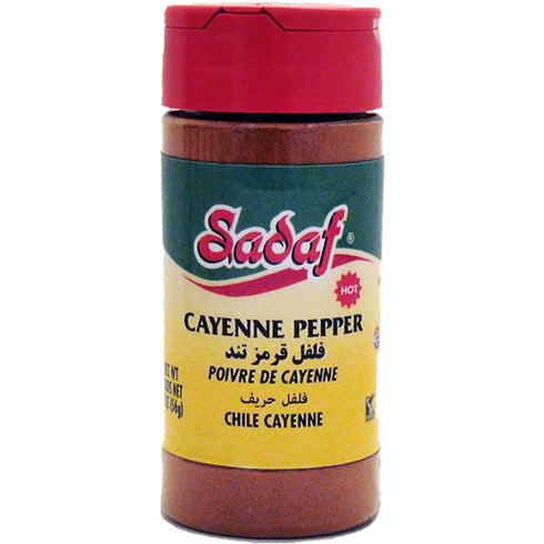 Sadaf Cayenne Pepper Ground - Cayenne Pepper Powder Spice for Cooking and Food Flavoring - Pimienta de Cayena - Kosher - 2 Oz Bottle with Shaker Top