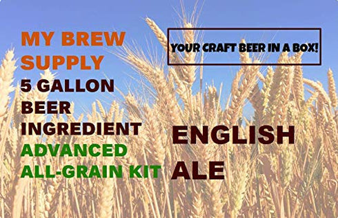 5 English Ale Advanced ALL GRAIN Homebrew Gallon Beer Ingredient Recipe Kit by My Brew Supply