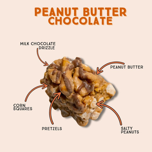 4.25oz (3 Pack) Chunk Nibbles Peanut Butter Chocolate Snack Clusters - Gourmet Sweet & Salty Treat with Pretzels