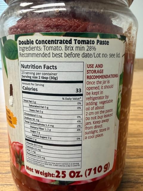 Generic Summer 25 Oz, Pack 2 Turkish Tomato Paste byTat, Domates Salcasi, No Additional Salt, Tomatoes