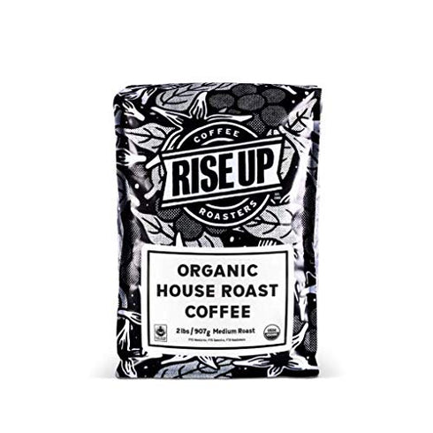 RISE UP COFFEE ROASTERS Organic House Roast, Certified Fair Trade Coffee, 2 Pound, Whole Bean