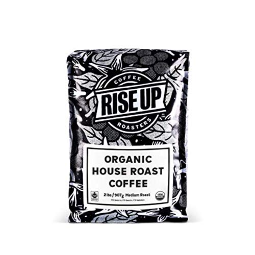 RISE UP COFFEE ROASTERS Organic House Roast, Certified Fair Trade Coffee, 2 Pound, Whole Bean