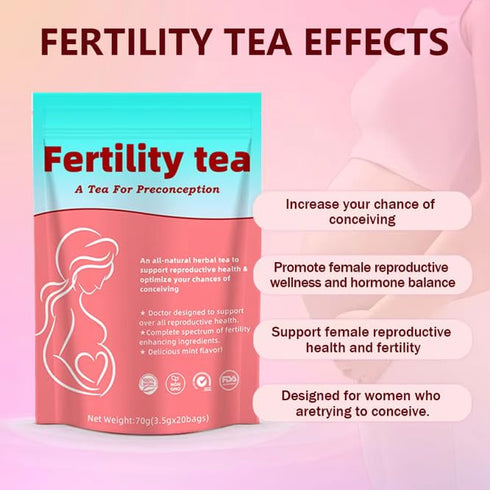 Generic 20 70g Fertility Tea for Preconception Support, Mint Flavor, Bags, One Month Supply, natural