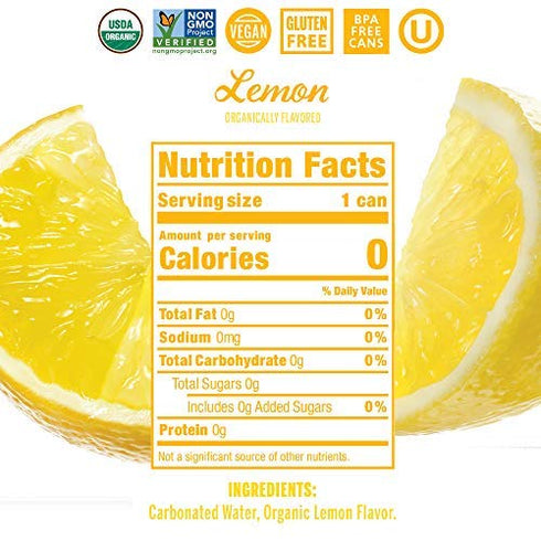 12 8 count pack 3 packs Nixie Organic Lemon Sparkling Water, Fluid Ounce - per - per case.