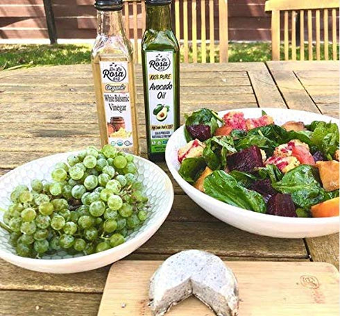 16.9 Oz (Pack 1) De La Rosa Organic White Balsamic Vinegar, Kosher for Passover, Vegan & Gluten-Free, Great for Salad