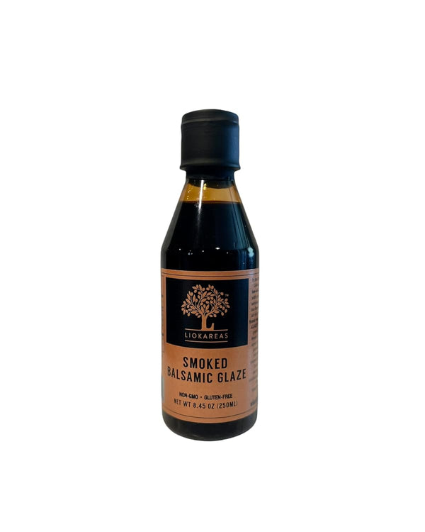 Liokareas Greek Smoked Balsamic Glaze - Organic - NonGMO - 8.45oz -