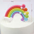 DIYASY Rainbow Cake Topper Kit, Cloud Balloon Birthday Wedding Cake Flags for Party Baking Decoration Supplies