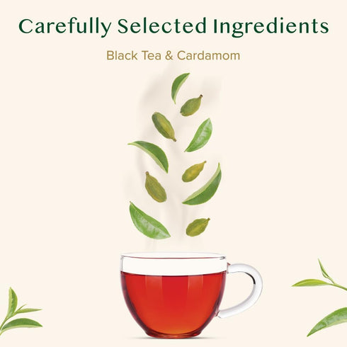 VAHDAM Cardamom Masala Chai Tea Bags (30 Count), Non-GMO, Gluten-Free, No Artificial Flavor, Blended with Exotic