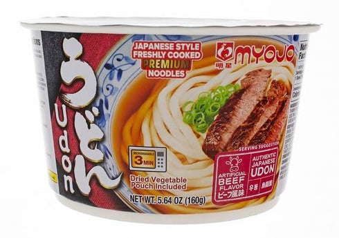 5.6 (Pack 6) Myojo Bowl Flavored Udon Noodles, Beef, Ounce