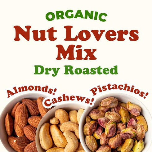 1 Food to Live Organic Dry Roasted Nut Lovers Mix, Pound Oven Toasted Pistachios, Almonds and Cashews Blend. No Salt