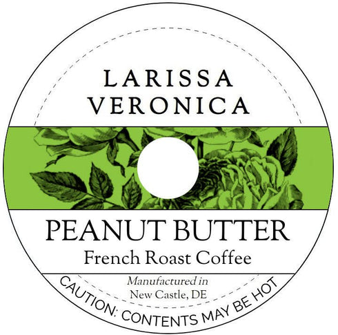 Larissa Veronica Peanut Butter French Roast Coffee (Single Serve K-Cup Pods) (Gourmet, Naturally Flavored,