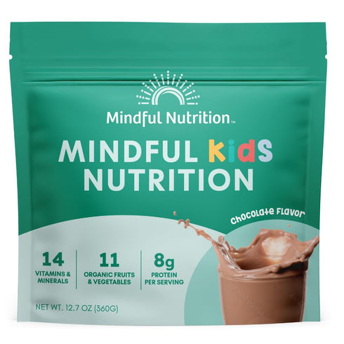 Mindful Nutrition Kids Protein Powder Shake Mix, Organic Fruit and Vegetable Green