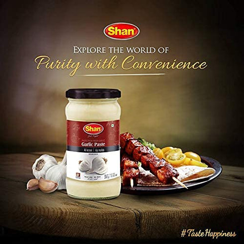 24.69 oz (700g) Shan - Garlic Paste, - Authentic Taste from Fresh Garlic in an Airtight Glass Jar - Vegan