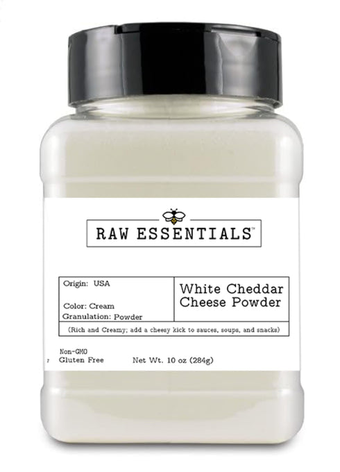 Raw Essentials White Cheddar Cheese Powder - Creamy and Rich Flavor -