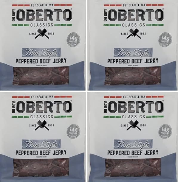 Oh Boy! Oberto Classics Thin Style Peppered Beef Jerky | 2.2 Ounce