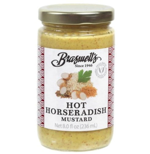 Braswells Gourmet Hot Horseradish Mustard Small-Batch, Renowned Specialty, Made in USA, Since