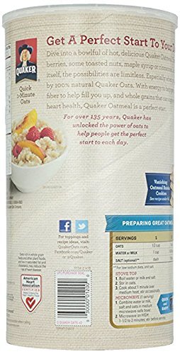 100% 42 Oz. Pack 3. Quaker Oats Whole Grain