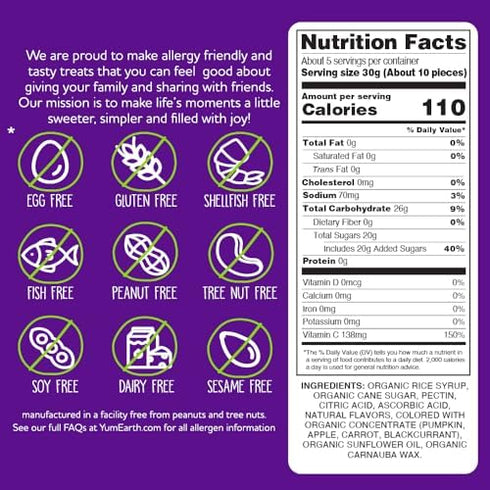 5 Oz YumEarth Organic Fruit Snacks, Assorted