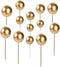 Mini Round Gold Balloon Cake Toppers, Cupcake Decorations for Birthday, Wedding, Anniversary, 25 PCS