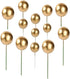 Mini Round Gold Balloon Cake Toppers, Cupcake Decorations for Birthday, Wedding, Anniversary, 25 PCS
