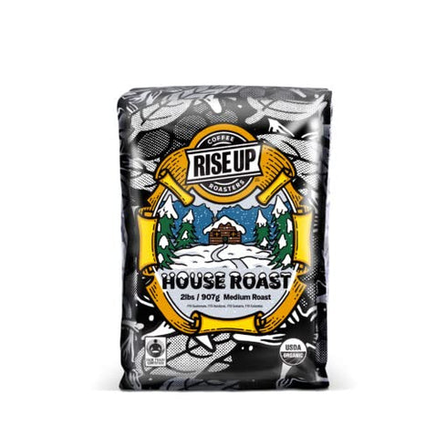 RISE UP COFFEE ROASTERS 2 Organic House Roast, Certified Fair Trade Coffee, Pound, Whole Bean