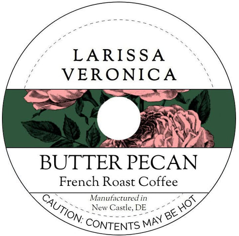Larissa Veronica Butter Pecan French Roast Coffee (Single Serve K-Cup Pods) (Gourmet, Naturally Flavored,