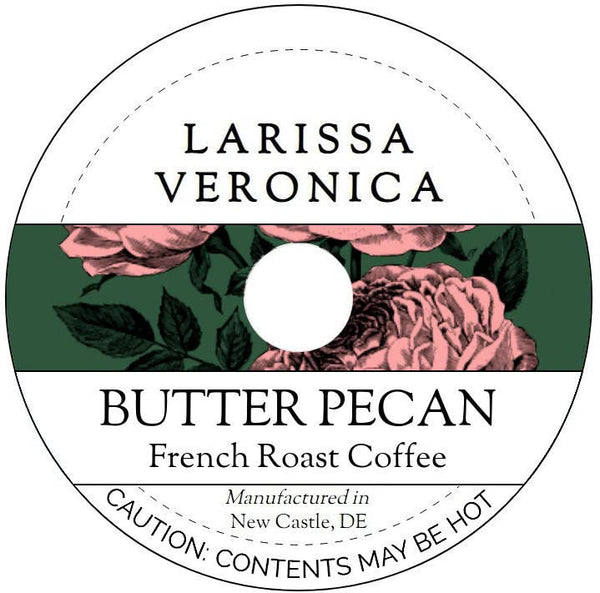 Larissa Veronica Butter Pecan French Roast Coffee (Single Serve K-Cup Pods) (Gourmet, Naturally Flavored,