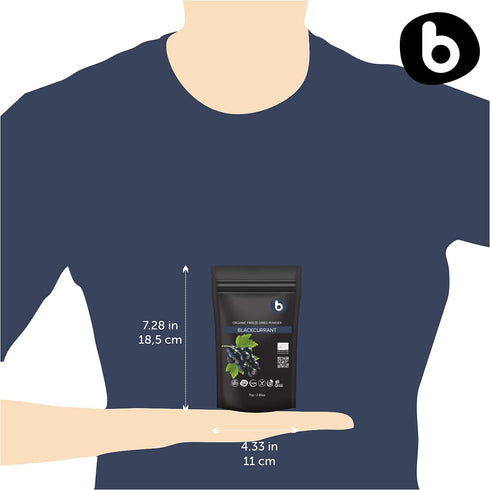 Organic Black Currant Powder from Freeze Dried Black Currants - Rich in Anthocyanins & Polyphenols - 2.65oz