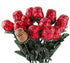 Meet Novelty Dozen Valentine Chocolate Flower Bouquet | One Red Sweetheart Roses | Individually Wrapped in Foils