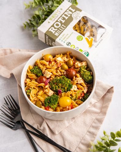 8.8oz, (5) Big Green Organic Food- Organic Millet Rotini, Gluten-Free, Non-GMO, Vegan