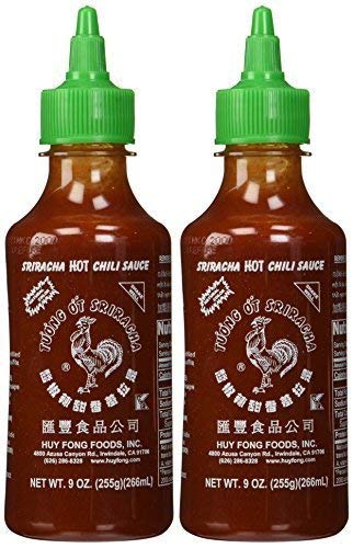 Huy Fong Sriracha Hot Chili Sauce, 9 Ounce Bottle (2 Pack)