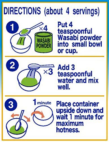 Kinjirushi Japanese Wasabi Powder for Sushi, 0.88 oz (25g), Gluten Free, Vegan, Pure Wasabi Powder