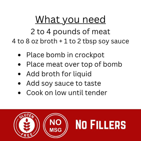 Meat Society 2 Pack Korean Beef Craft Batch Slow Cook Seasoning bomb, Gluten Free, No MSG