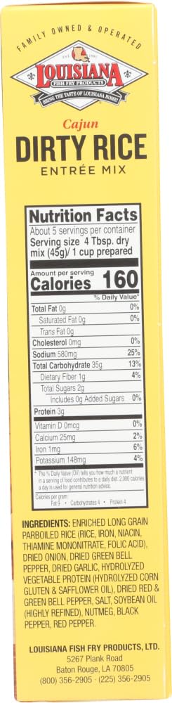 8.0 oz Louisiana Fish Fry Dirty Rice Entree Mix box