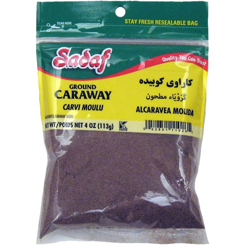 Sadaf Ground Caraway, 4 oz Resealable Bag for Cooking & Food Seasoning