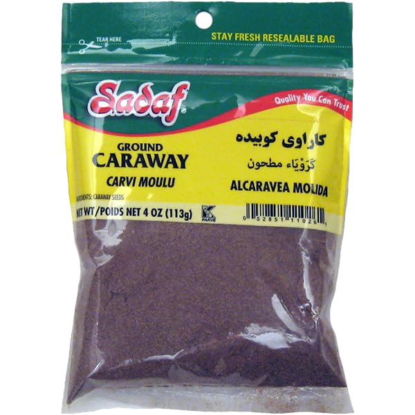 Sadaf Ground Caraway, 4 oz Resealable Bag for Cooking & Food Seasoning