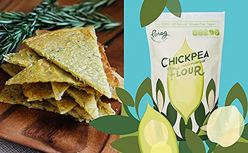 (16 Oz) Pereg Chickpea Flour - Multipurpose Flour - Naturally Gluten Free - Non GMO - For Cooking, Baking, Coating