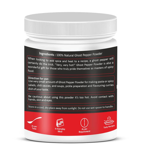 16 oz/454 100% Ghost Pepper Powder (Bhut Jolokia Chili) - gm, Pure, Smoked, Hottest & Spicy Chili Powder, Add Unique
