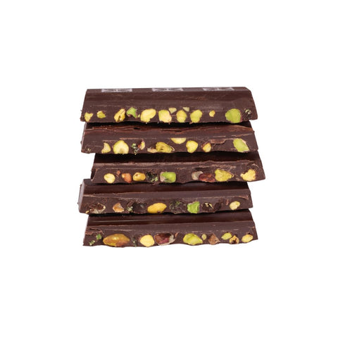 62% 180g (6.35 oz) 62% Meronne Dark Chocolate Bar with Whole Pistachios, Plant-Based, Made with Cocoa, No Artificial