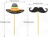 Morndew 24 PCS Sombrero Mustache Cupcake Toppers - Decorations for Mexican Fiesta Themed Party, Birthday, Baby Shower