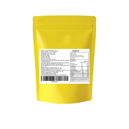 UpBots 17.6oz. Yellow Rock Sugar Transparent Yellow Crystal Rock Sugar, Block Shaped Rock Sugar Made From Sugarcane
