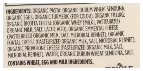 365 by Whole Foods Market 22 oz, (Frozen) , Organic Four Cheese Ravioli