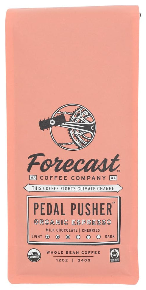 Forecast Coffee Company Organic Pedal Pusher Whole Bean Coffee, 12 OZ