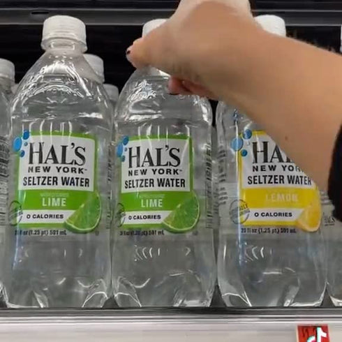 Hal's New York 20 Oz (Pack 24) Seltzer Water, Lime Sparkling Water, Fl Bottles