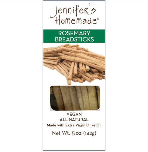 5 OZ JENNIFERS HOMEMADE Rosemary Breadsticks, VEGAN All Natural, Made with extra virgin olive oil, Crunchy