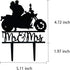 Motorcycle Cake Topper, Black Acrylic Bride & Groom, Funny Mr & Mrs Wedding Engagement Party Decor