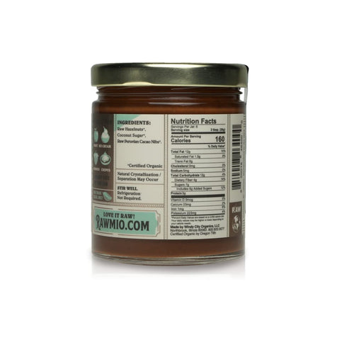 6 oz. 6 Rawmio Chocolate Hazelnut Spread, Jar, Serving per Jar - Raw, Organic, Vegan, Gluten-Free