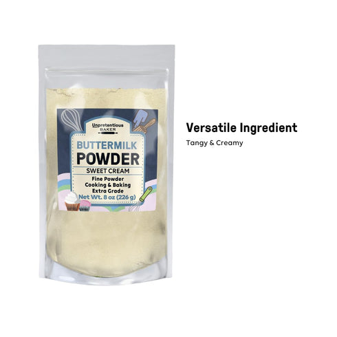 Unpretentious Buttermilk Powder, Made from Sweet Cream, Fine Powder for Cooking & Baking (8 Ounce)