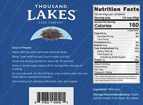 5 100% Thousand Lakes Minnesota Grown Wild Rice - Bulk - pounds | All Natural