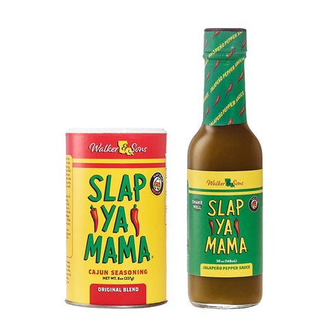 Slap Ya Mama Louisiana Style Variety Pack, Cajun Original Blend Spice Mix 8 Ounce Can and Jalapeno Hot Sauce